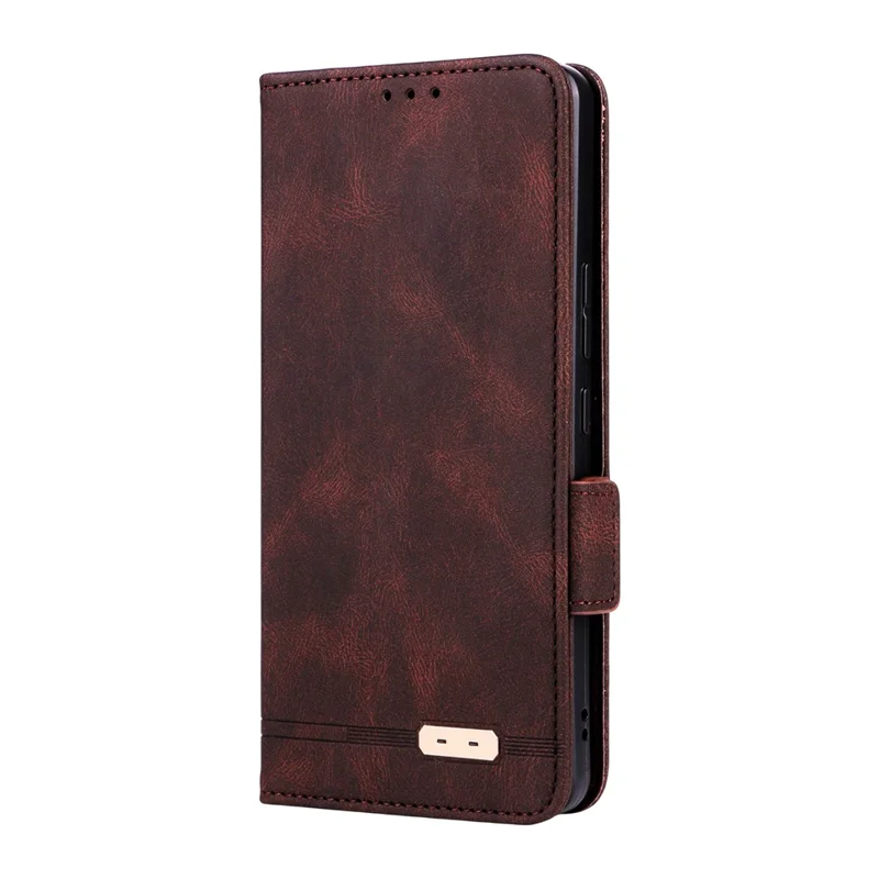 For Asus Zenfone 12 Ultra 5G Case Leather Wallet Flip Phone Cover with Hardware Decor - Coffee