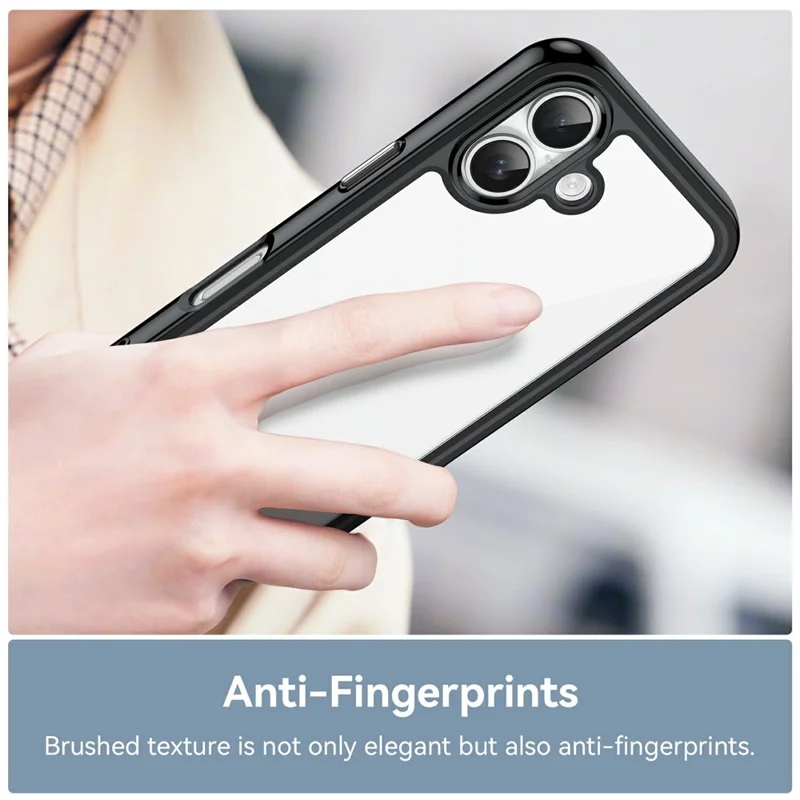 For iPhone 17 Case TPU + Acrylic Protective Clear Phone Cover - Black