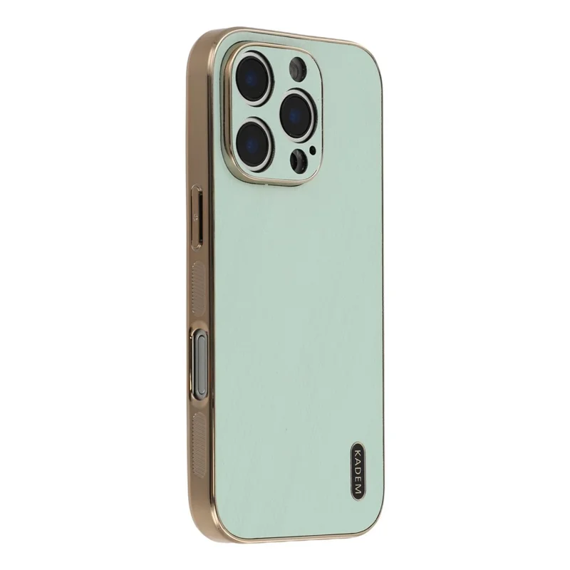 KADEM für iPhone 16 Pro Hülle Elektrolytische Seidenstruktur PU + TPU Handyrückseite - Grün