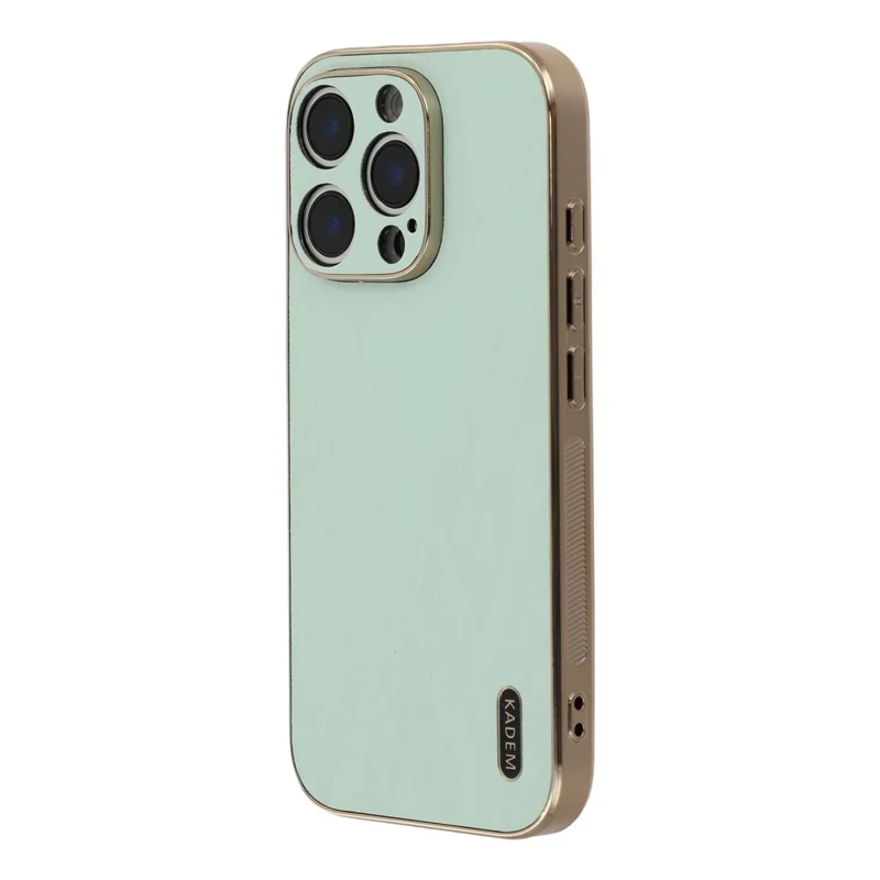 KADEM für iPhone 16 Pro Hülle Elektrolytische Seidenstruktur PU + TPU Handyrückseite - Grün