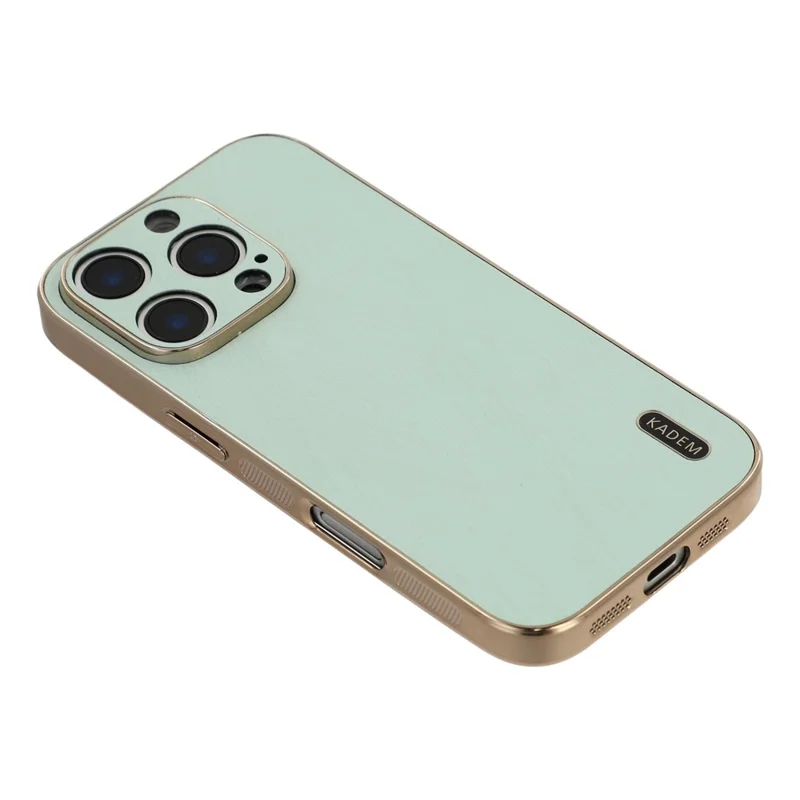 KADEM für iPhone 16 Pro Hülle Elektrolytische Seidenstruktur PU + TPU Handyrückseite - Grün
