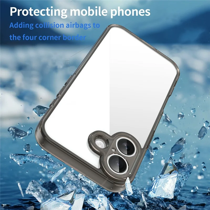 For iPhone 17 Case TPU + Acrylic Phone Back Cover Anti Yellowing - Black