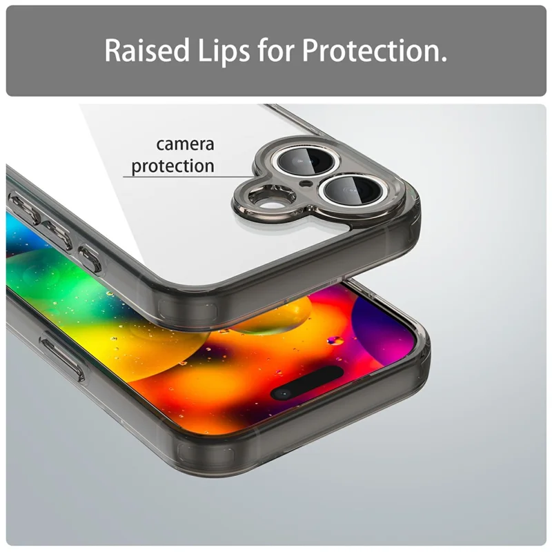 For iPhone 17 Case TPU + Acrylic Phone Back Cover Anti Yellowing - Black