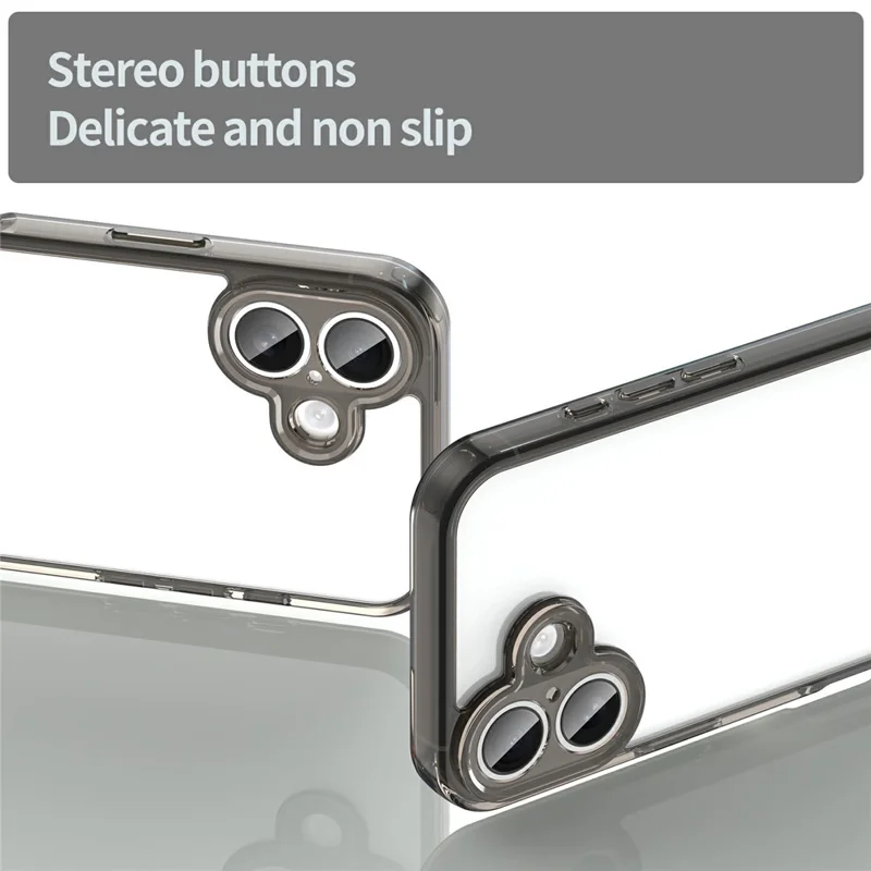 For iPhone 17 Case TPU + Acrylic Phone Back Cover Anti Yellowing - Black