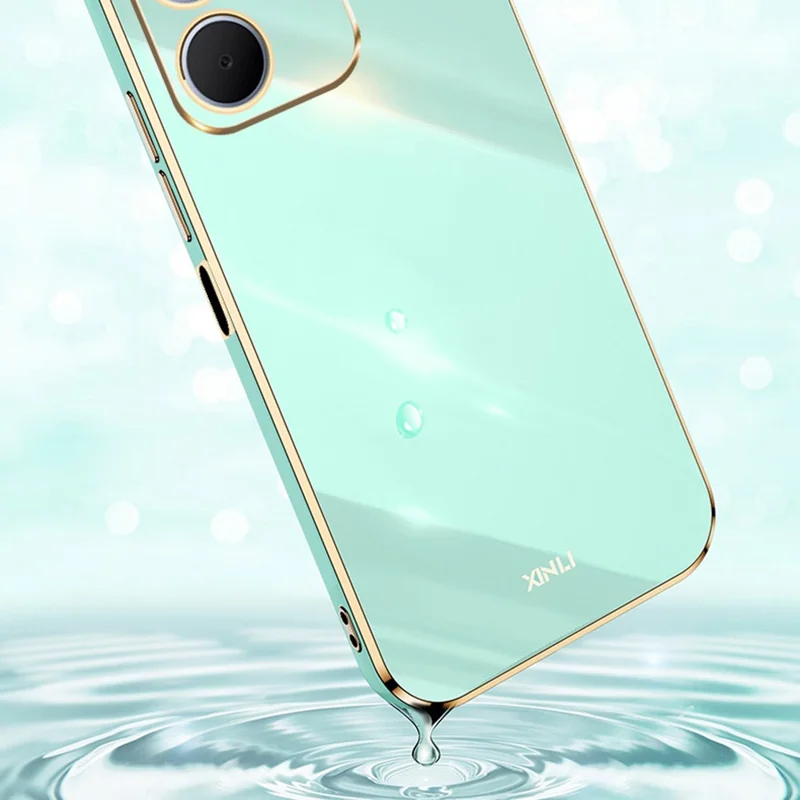 XINLI Fodral för Oppo A5x 5G TPU-mobilhölje med elektropläterad ram – Lila