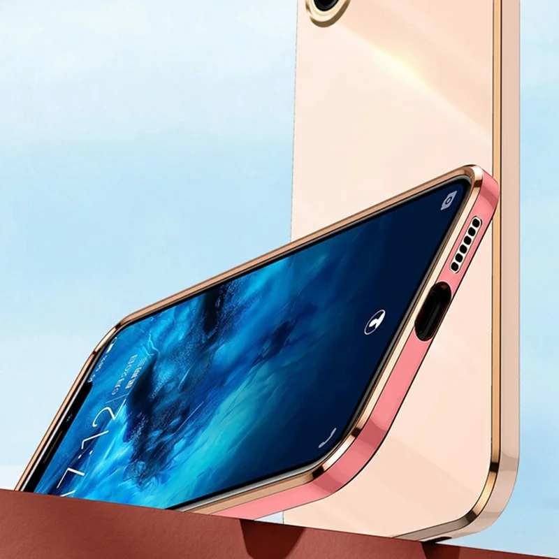 XINLI For Samsung Galaxy A07 5G Case TPU Phone Cover with Electroplating Frame - Cyan