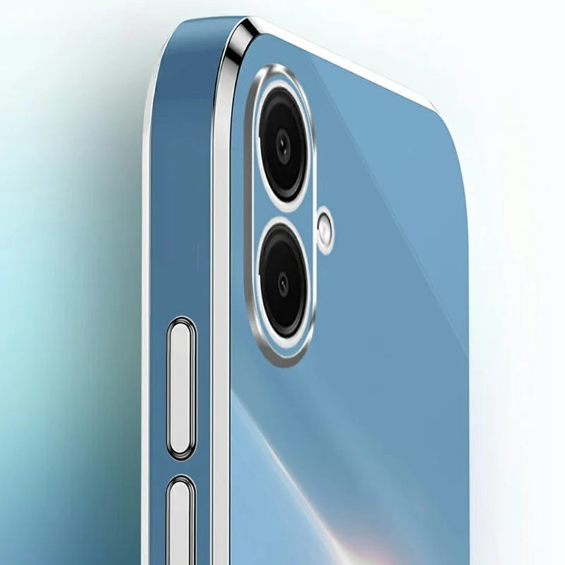 XINLI For Samsung Galaxy A07 5G Case TPU Phone Cover with Electroplating Frame - Cyan