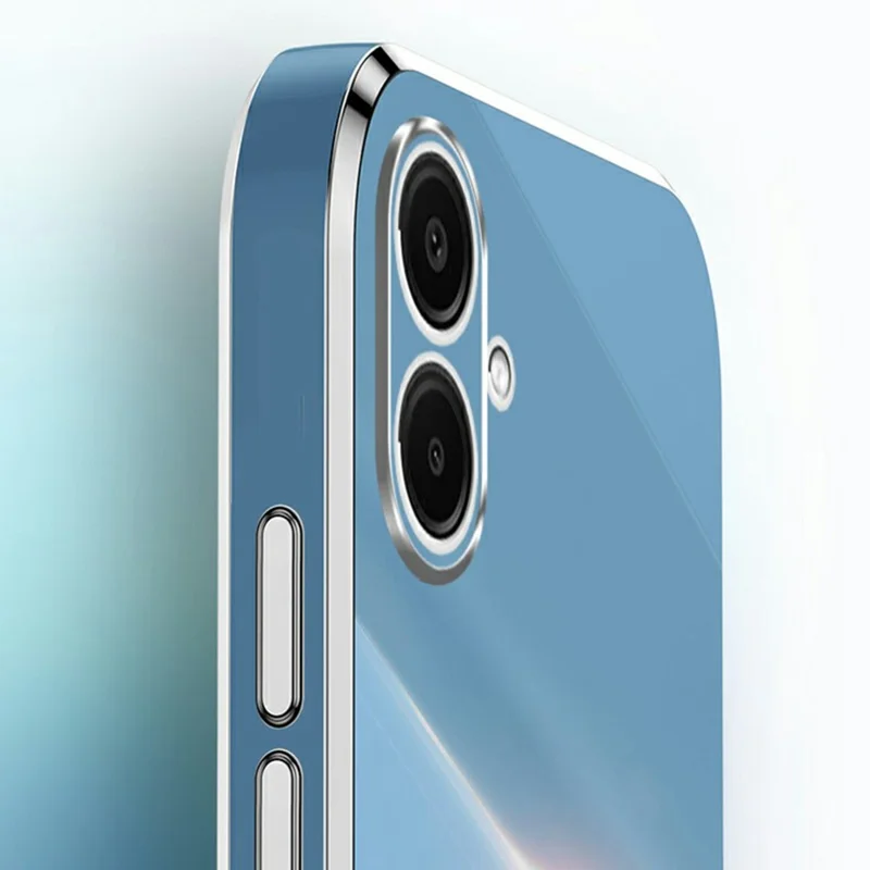 XINLI For Samsung Galaxy A07 5G Case Ring Kickstand Electroplating TPU Phone Cover - Cyan
