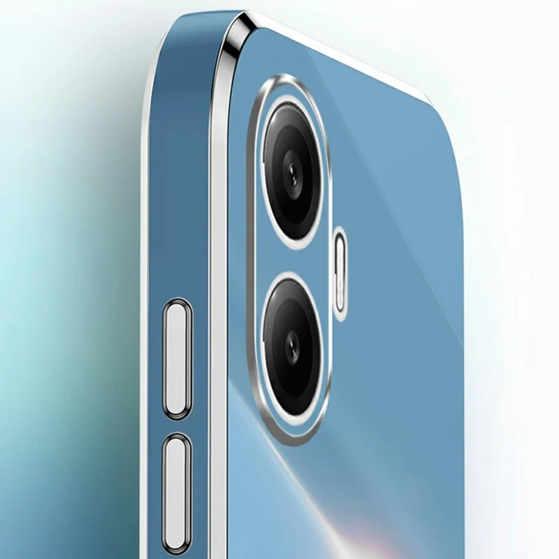 Capa XINLI para Xiaomi Redmi Turbo 4 Pro 5G com Anel de Suporte e Acabamento Eletrolítico em TPU - Ciano