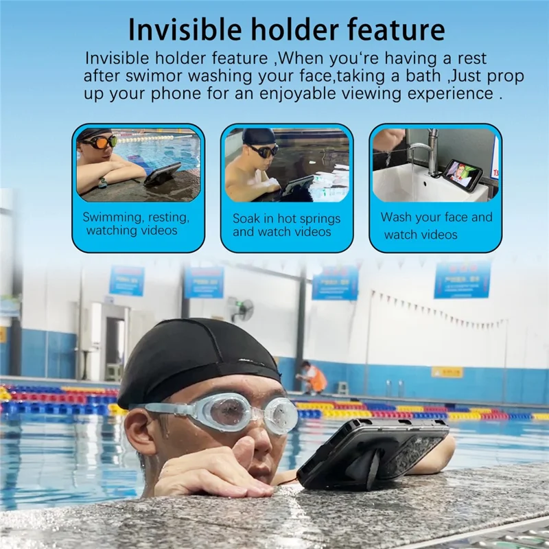 Bulk Purchasing For iPhone 16 Pro IP68 Waterproof Case Underwater Touch Screen Phone Cover Dustproof Snowproof - Black