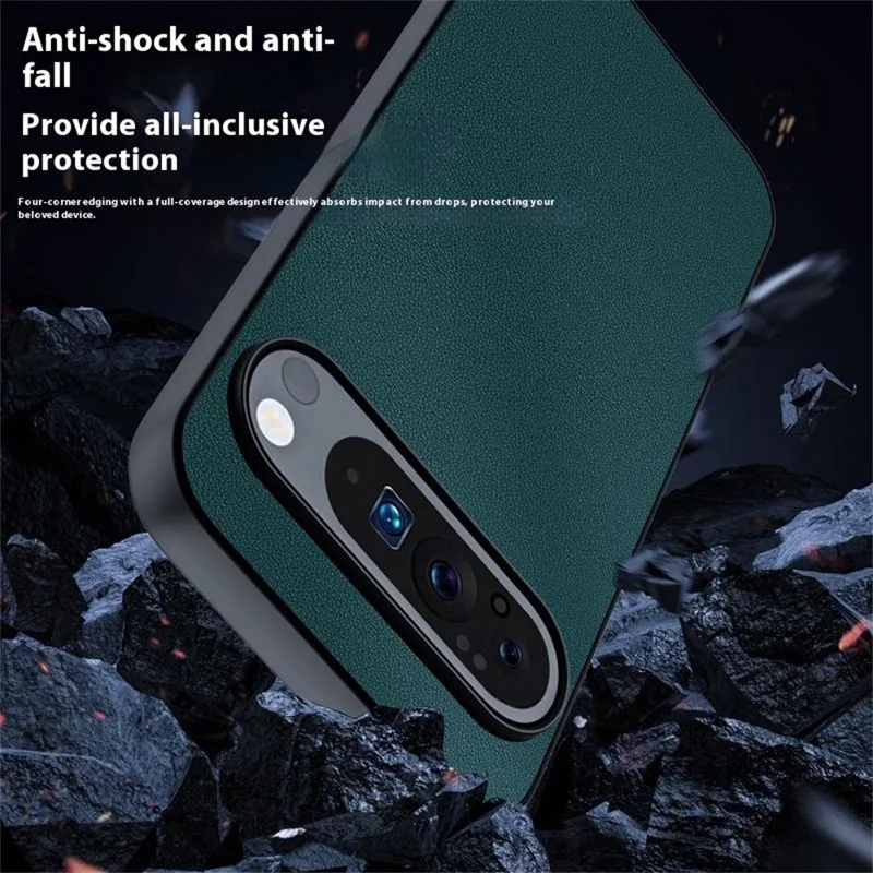 For Google Pixel 10 / Pixel 10 Pro Case PU Leather Coated PC + TPU Anti-Drop Phone Cover - Orange
