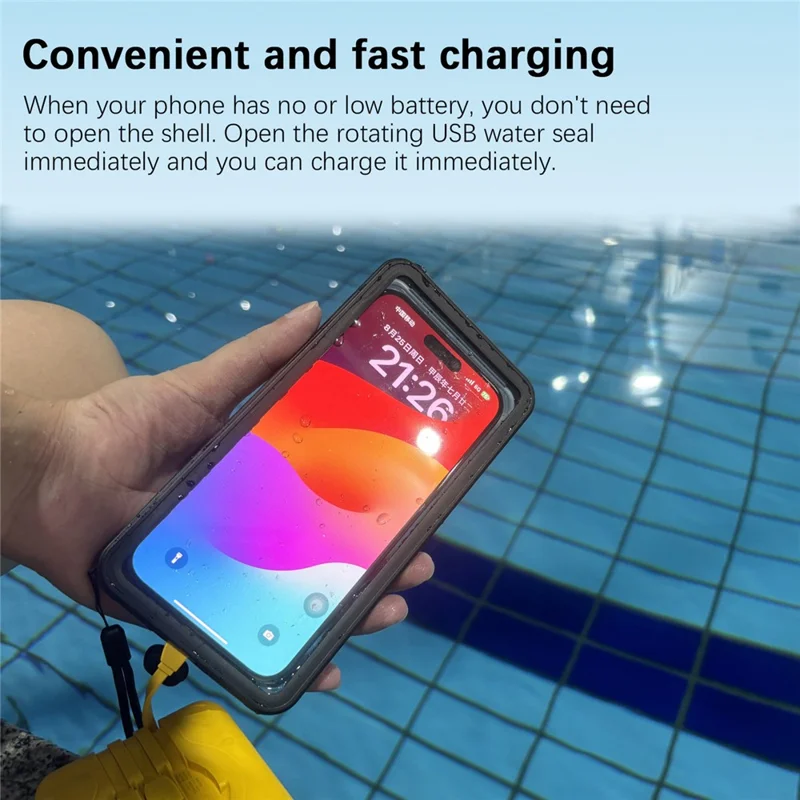 Bulk Purchasing For iPhone 16 Pro Max IP68 Waterproof Case Underwater Touch Screen Phone Cover Dustproof Snowproof - Black