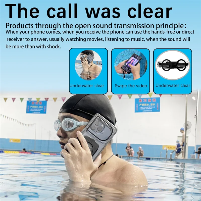 Bulk Purchasing For iPhone 16 Pro Max IP68 Waterproof Case Underwater Touch Screen Phone Cover Dustproof Snowproof - Black