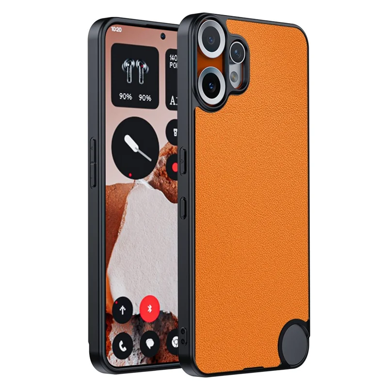 Capa For Nothing CMF Phone 2 Pro em Couro PU com PC + TPU Anti-Queda - Laranja