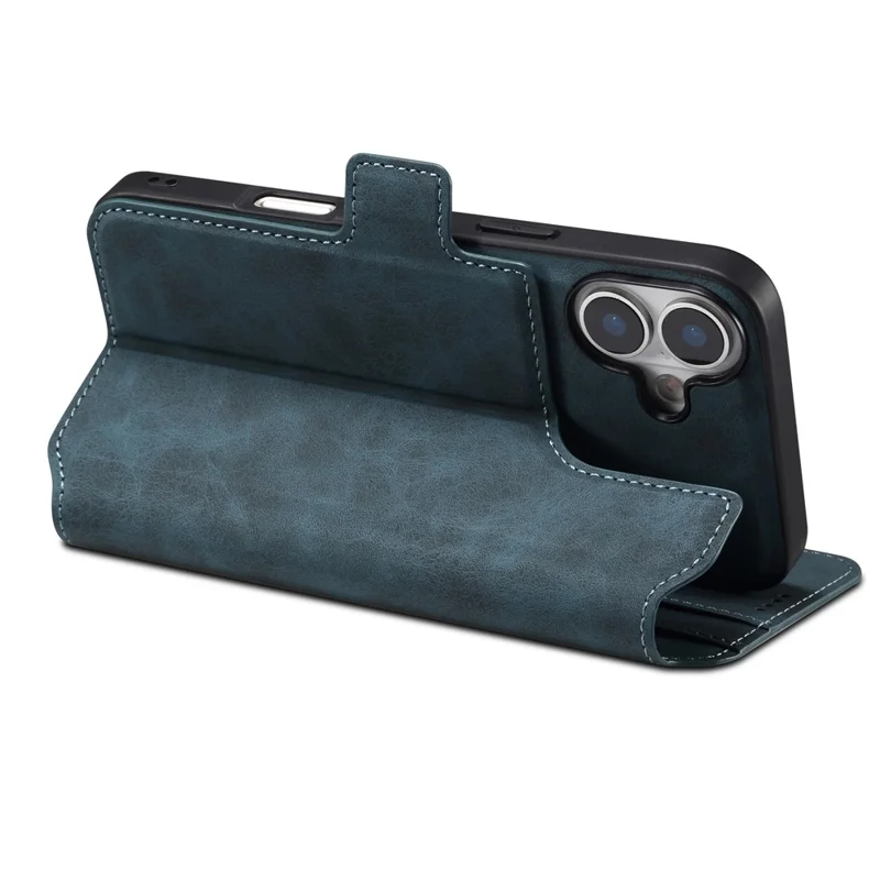 DENIOR B06 For iPhone 16 Case Magnetic Detachable Wallet Stand Leather + TPU Phone Cover - Blue