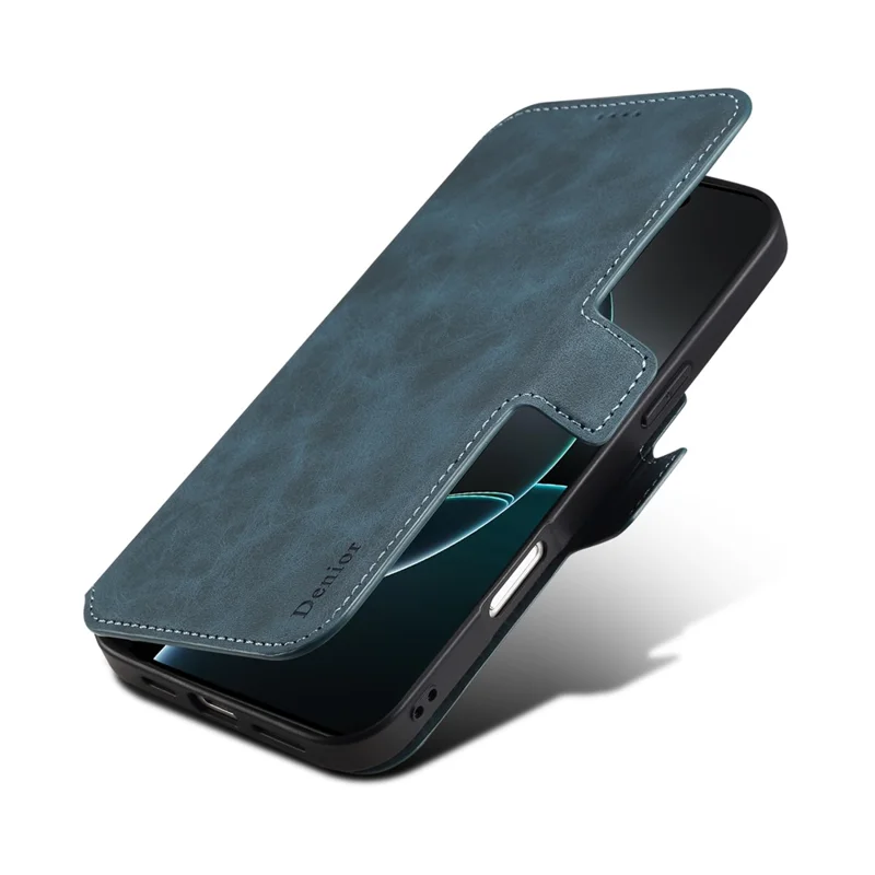 DENIOR B06 For iPhone 16 Case Magnetic Detachable Wallet Stand Leather + TPU Phone Cover - Blue