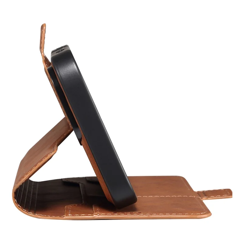 DENIOR B06 For iPhone 16 Pro Case Magnetic Detachable Wallet Stand Leather + TPU Phone Cover - Brown
