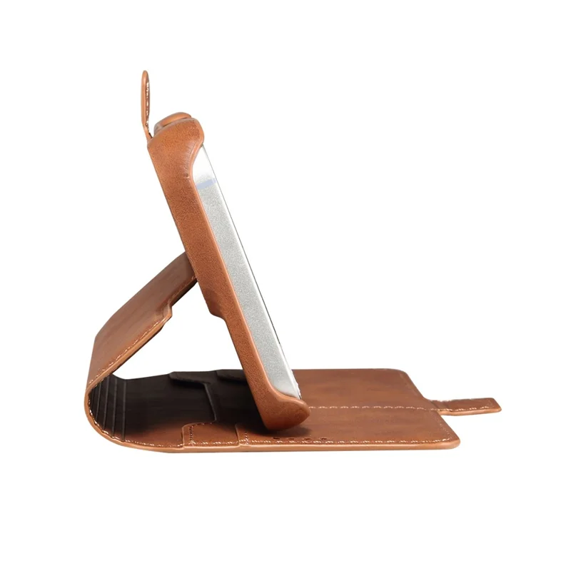 DENIOR B07 For iPhone 16 Plus Case Leather + PC Magnetic Detachable Wallet Phone Cover - Brown