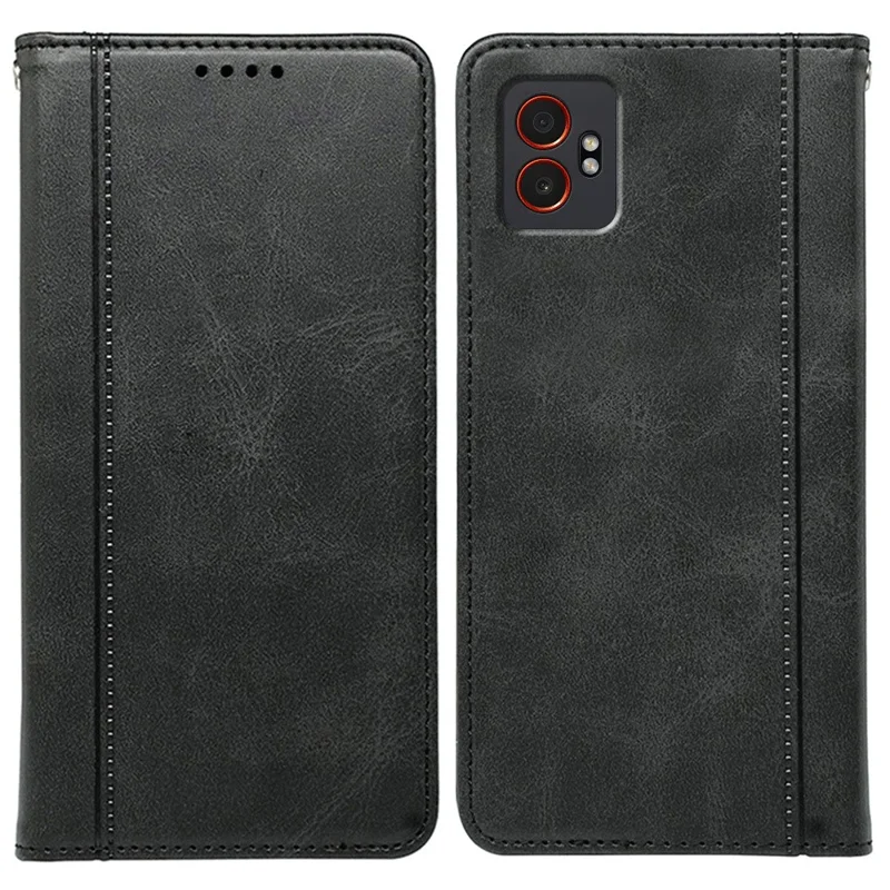 Per Samsung Galaxy XCover7 Pro Custodia Chiusura magnetica nascosta Texture in pelle vitello Custodia per telefono - Nero