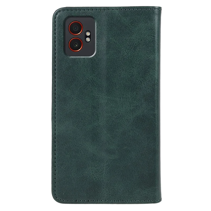 For Samsung Galaxy XCover7 Pro Case Strong Magnetic PU Leather Phone Cover Calf Texture - Green