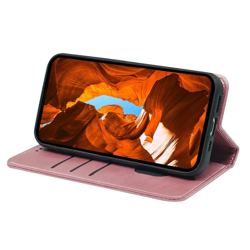 For Samsung Galaxy XCover7 Pro Case Strong Magnetic PU Leather Phone Cover Calf Texture - Rose Gold