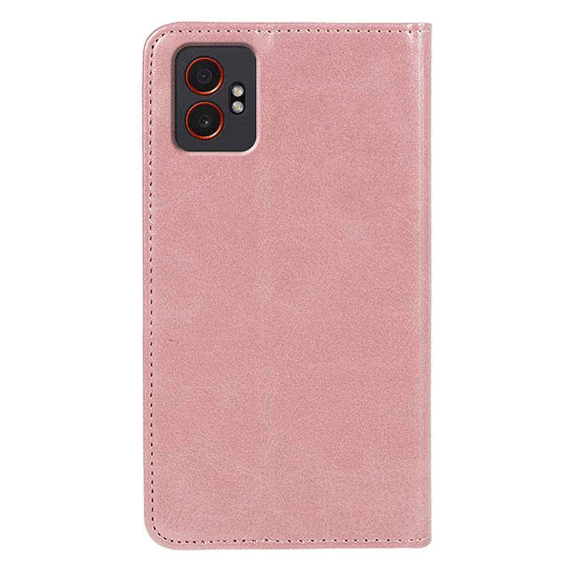For Samsung Galaxy XCover7 Pro Case Strong Magnetic PU Leather Phone Cover Calf Texture - Rose Gold