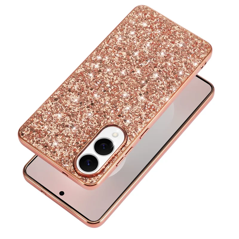 For Samsung Galaxy S25 Edge Case TPU + PC Sparkling Glitter Phone Back Cover - Blue