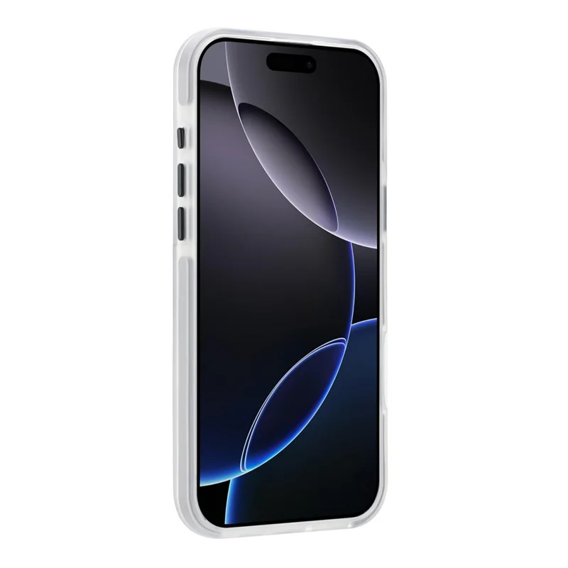 For iPhone 16 Pro Max Magnetic Case TPU PC TPE Shockproof Phone Back Cover - Transparent Black