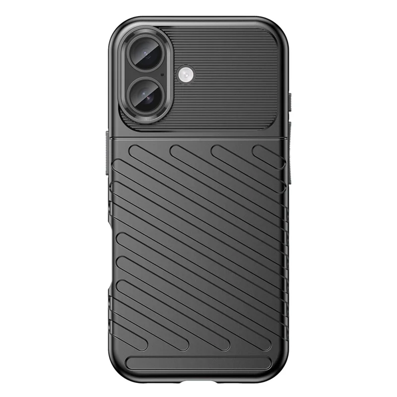 For iPhone 17 Case Twill Texture TPU Shockproof Protective Phone Cover - Black