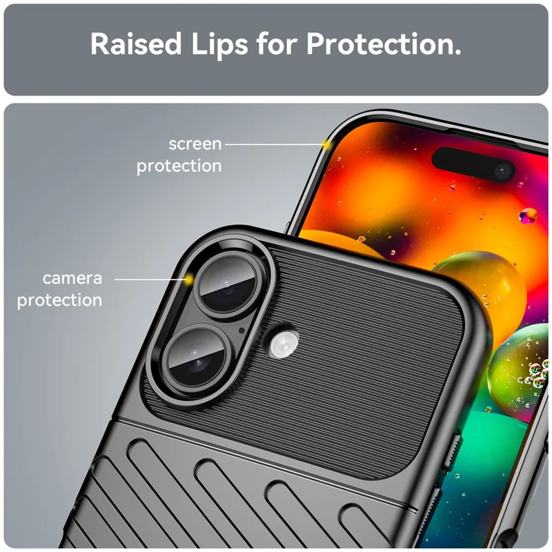 For iPhone 17 Case Twill Texture TPU Shockproof Protective Phone Cover - Black
