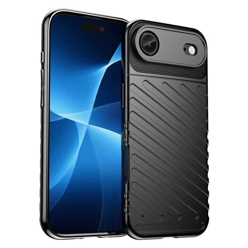 Cover per iPhone 17 Air in TPU Antiurto con Texture a Twill - Nero