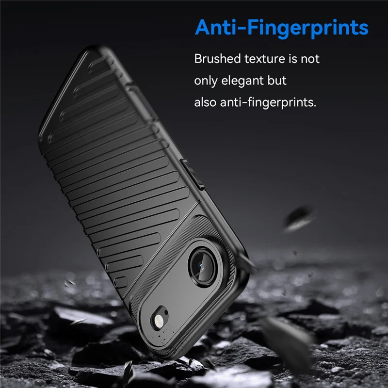 Cover per iPhone 17 Air in TPU Antiurto con Texture a Twill - Nero