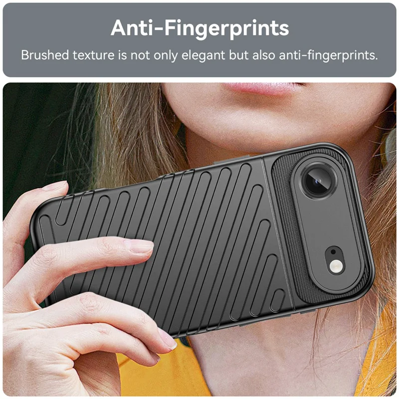 Cover per iPhone 17 Air in TPU Antiurto con Texture a Twill - Nero