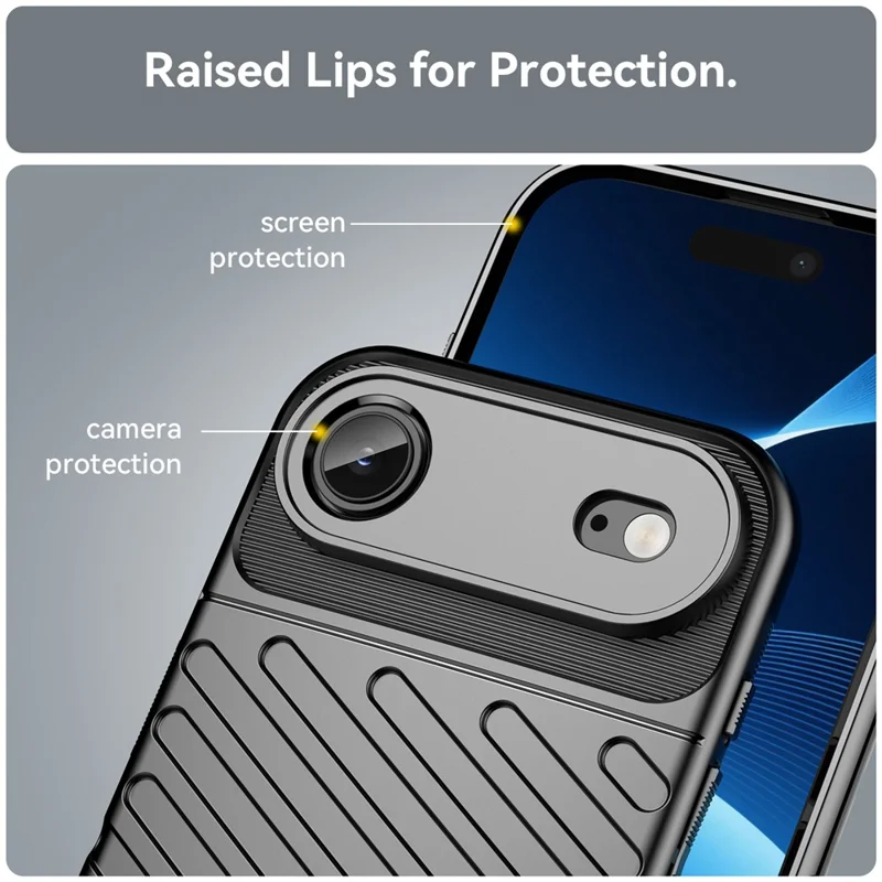 Cover per iPhone 17 Air in TPU Antiurto con Texture a Twill - Nero