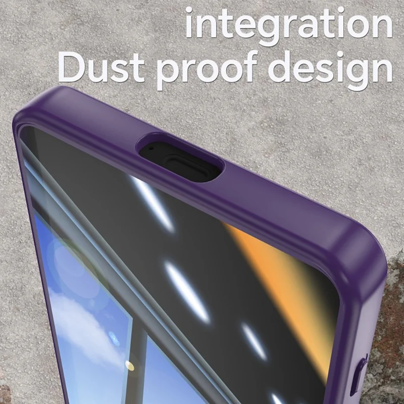 WANLONFENG для Sony Xperia 1 VII Чехол противоударный TPU + PC прозрачный чехол для телефона с металлическими кнопками - Фиолетовый