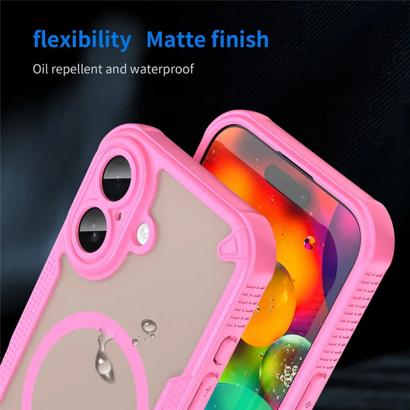 Оптовая покупка Магнитного Противоударного Чехла для iPhone 17 из TPU + PC - Розовый