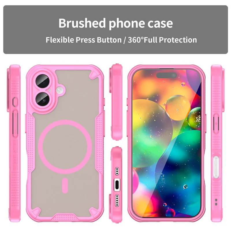 Оптовая покупка Магнитного Противоударного Чехла для iPhone 17 из TPU + PC - Розовый