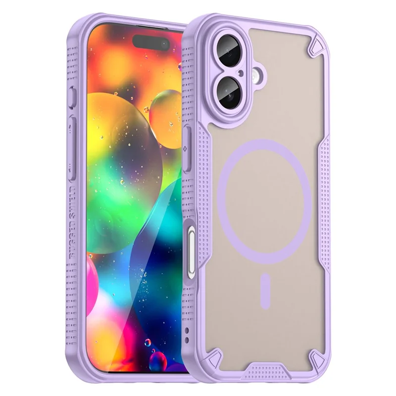 Compra em Massa de Capa Magnética a Prova de Queda para iPhone 17 TPU + Capa Traseira de PC - Roxo