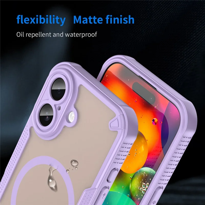 Compra em Massa de Capa Magnética a Prova de Queda para iPhone 17 TPU + Capa Traseira de PC - Roxo