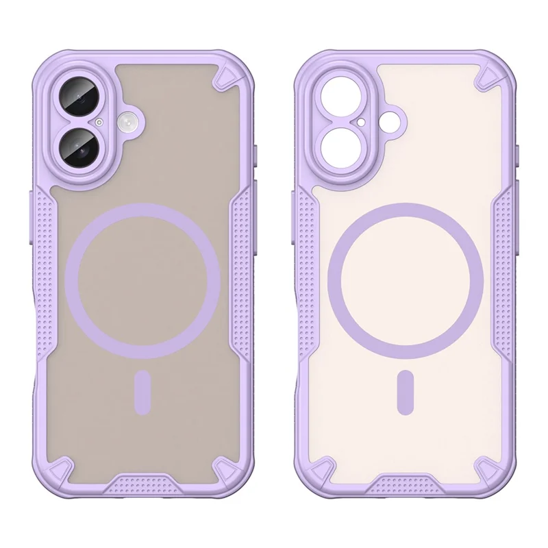 Compra em Massa de Capa Magnética a Prova de Queda para iPhone 17 TPU + Capa Traseira de PC - Roxo