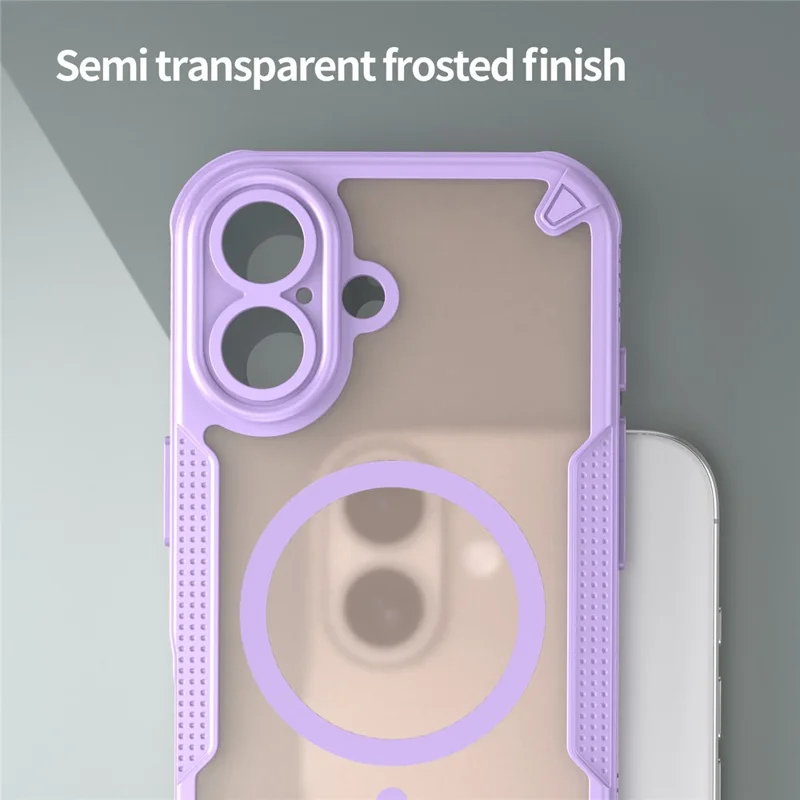 Compra em Massa de Capa Magnética a Prova de Queda para iPhone 17 TPU + Capa Traseira de PC - Roxo