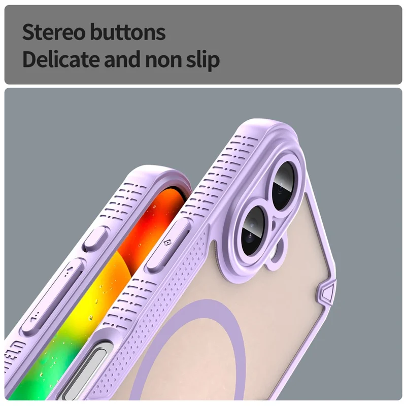 Compra em Massa de Capa Magnética a Prova de Queda para iPhone 17 TPU + Capa Traseira de PC - Roxo