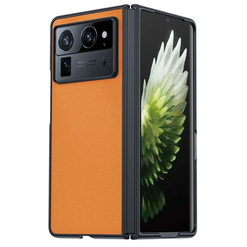 Cover in pelle PU per TECNO Phantom V Fold2 - Custodia anti-caduta con rivestimento PC pieghevole - Arancione