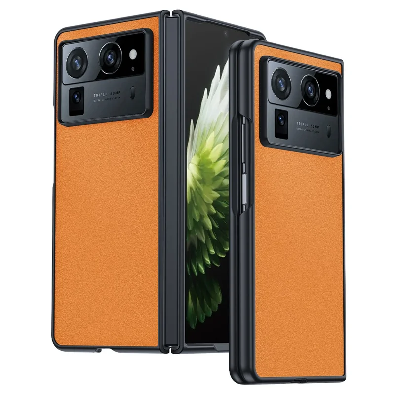 Cover in pelle PU per TECNO Phantom V Fold2 - Custodia anti-caduta con rivestimento PC pieghevole - Arancione