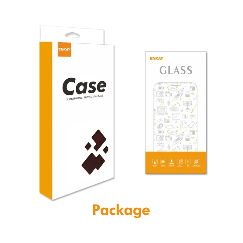 ENKAY HAT PRINCE Pour iPhone 17 Pro Étui Portefeuille en Cuir de Veau Texture Support de Téléphone avec Film de Protection Écran Épais / Lanière - Marron