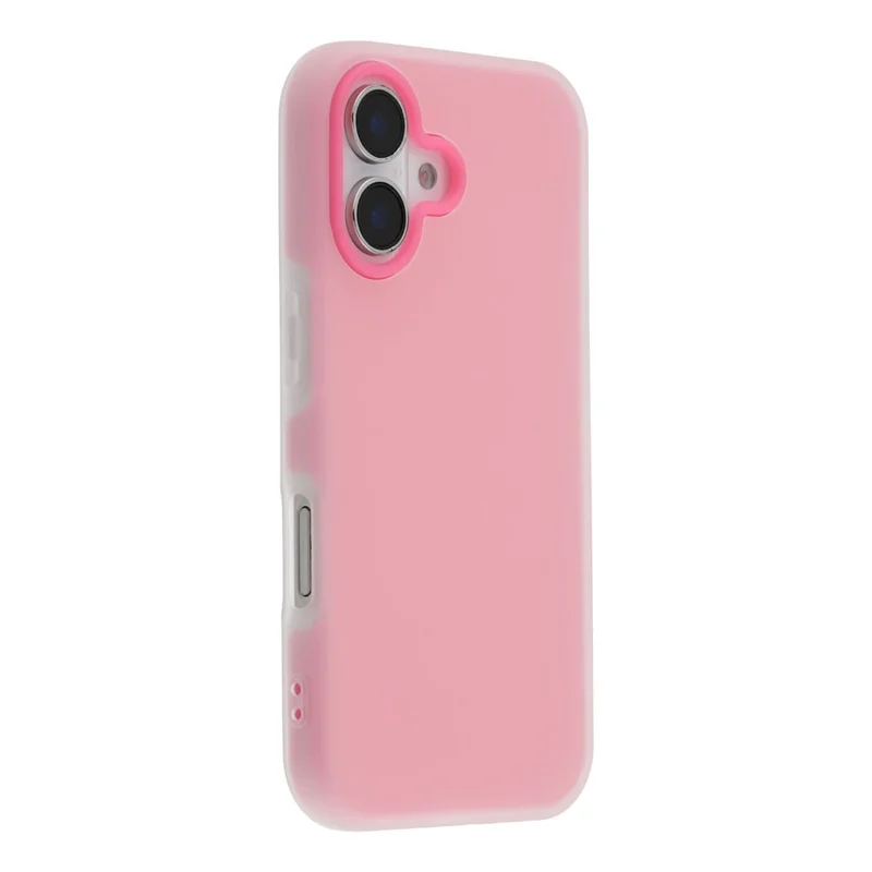 For iPhone 16 Case 2 in 1 PC + TPU Frosted Phone Case Large Camera Cutout - Rose