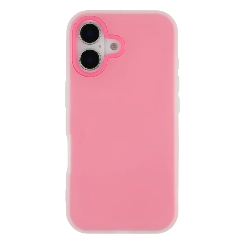 For iPhone 16 Case 2 in 1 PC + TPU Frosted Phone Case Large Camera Cutout - Rose