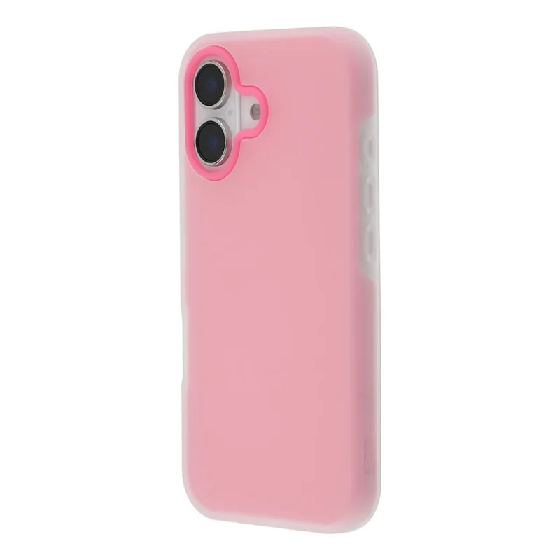 For iPhone 16 Case 2 in 1 PC + TPU Frosted Phone Case Large Camera Cutout - Rose