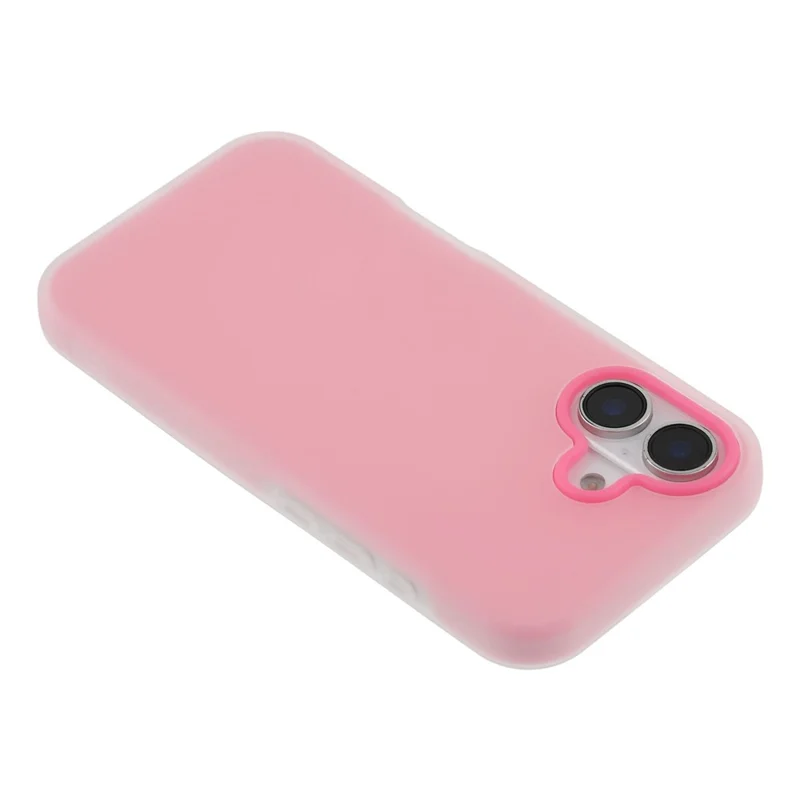 For iPhone 16 Case 2 in 1 PC + TPU Frosted Phone Case Large Camera Cutout - Rose