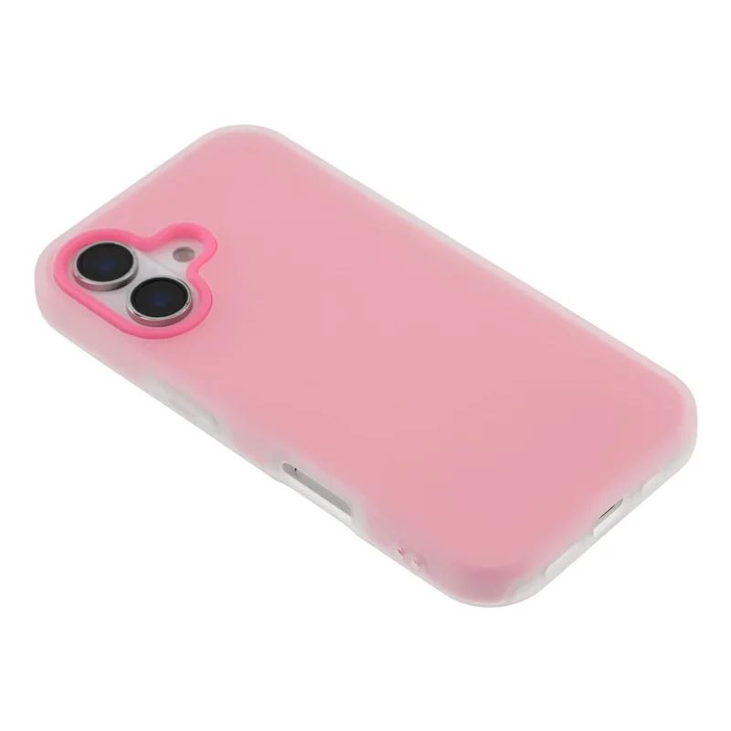 For iPhone 16 Case 2 in 1 PC + TPU Frosted Phone Case Large Camera Cutout - Rose
